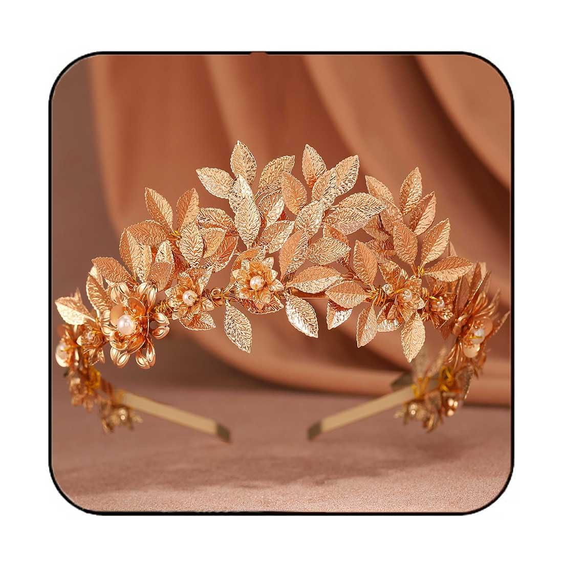Brishow Brishow Gold Leaf Headband Geek Goddess Headpiece Roman Laurel Wedding Headdress Olive Branch Hair Accessories for Women and Girls