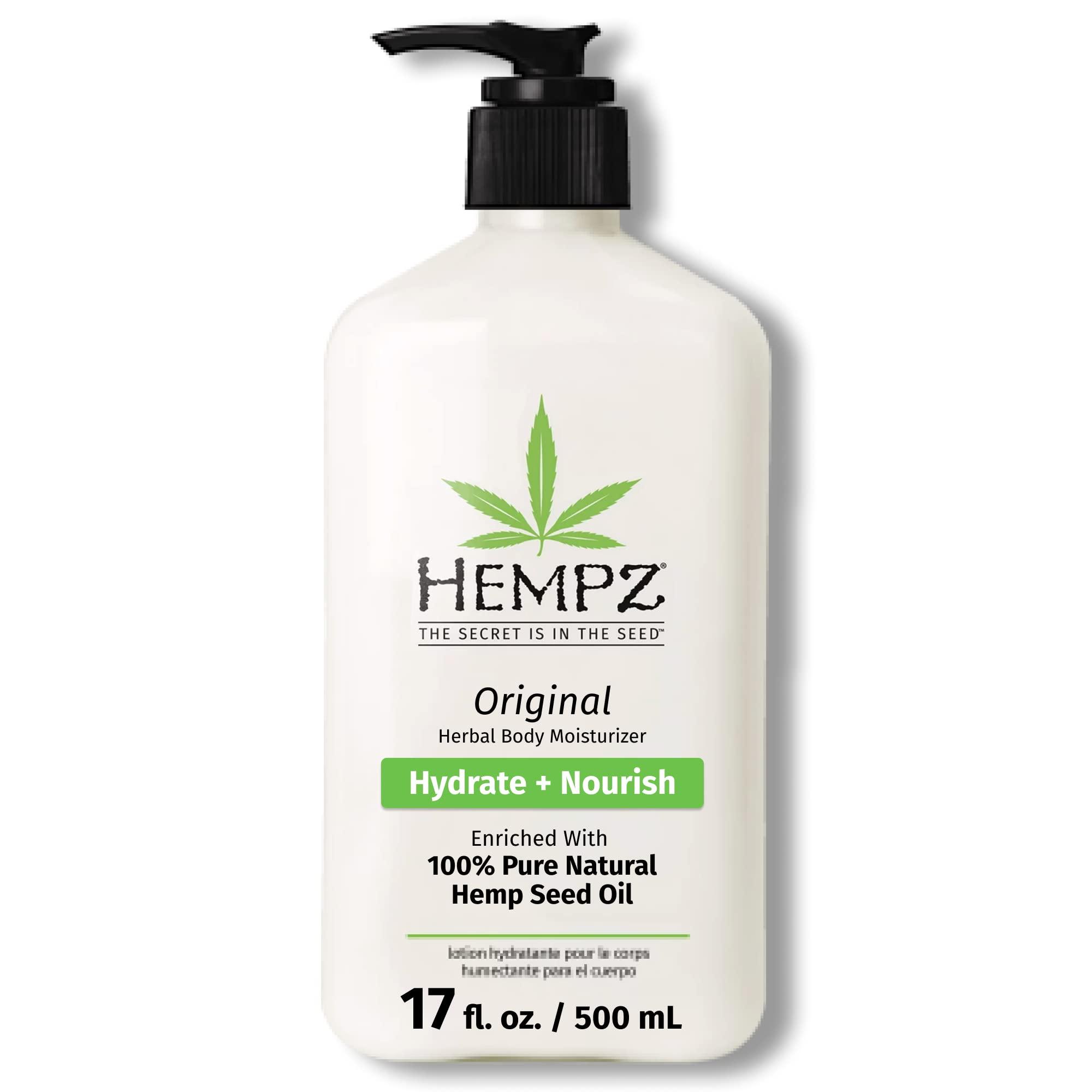 Hempz Hempz Original, Natural Hemp Seed Oil Body Moisturizer with Shea Butter and Ginseng & Body Lotion - Triple Moisture - Grapefruit and Sparkling Peach - Daily Moisturizing Cream - 17oz