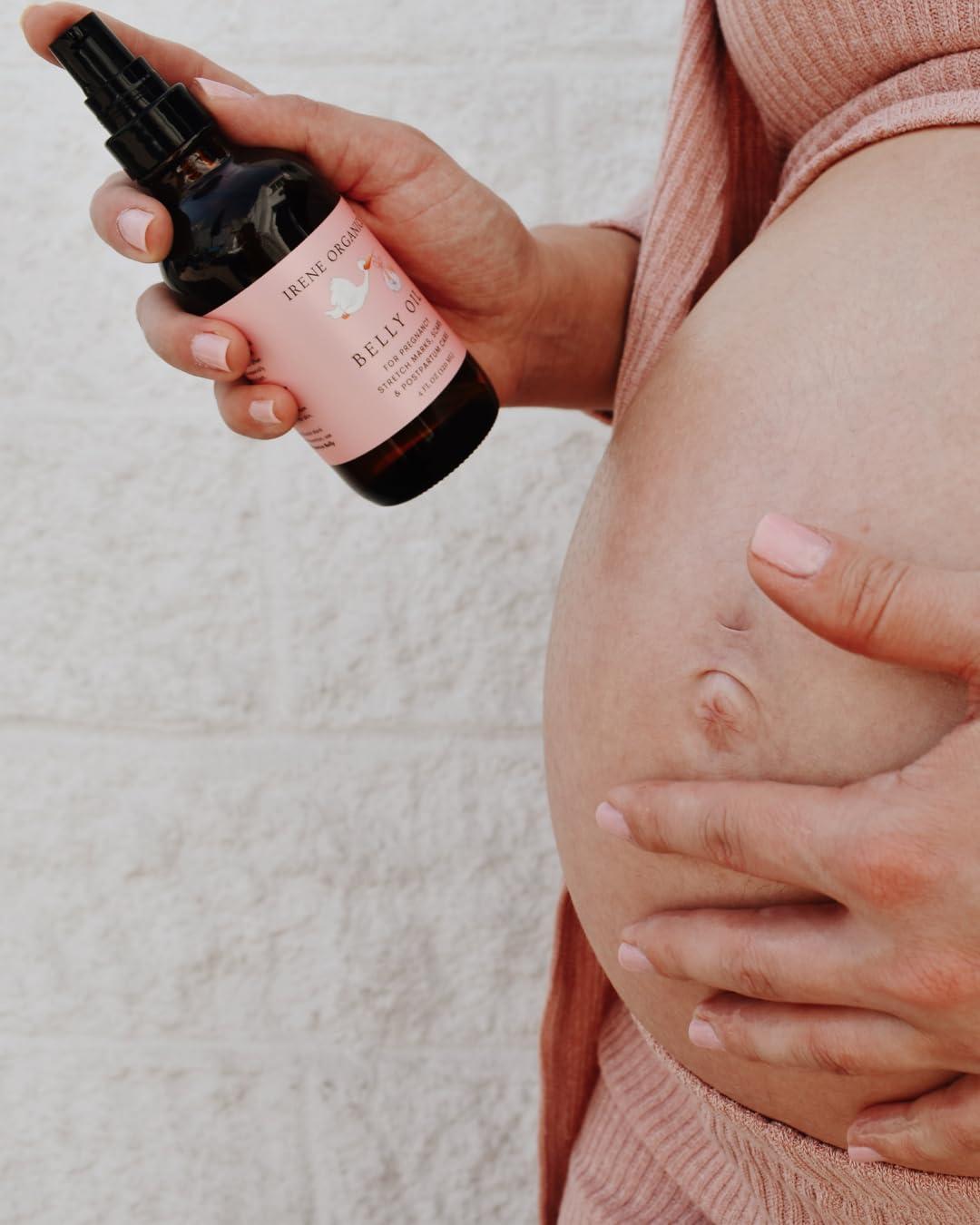 Irene Organics Belly Bundle by Irene Organics - Organic Belly Butter and Oil for Pregnancy Stretch Mark Prevention and Treatment - Award Winning Skincare For Pregnancy and Postpartum - Mother\'s Day Gift Set (Large)