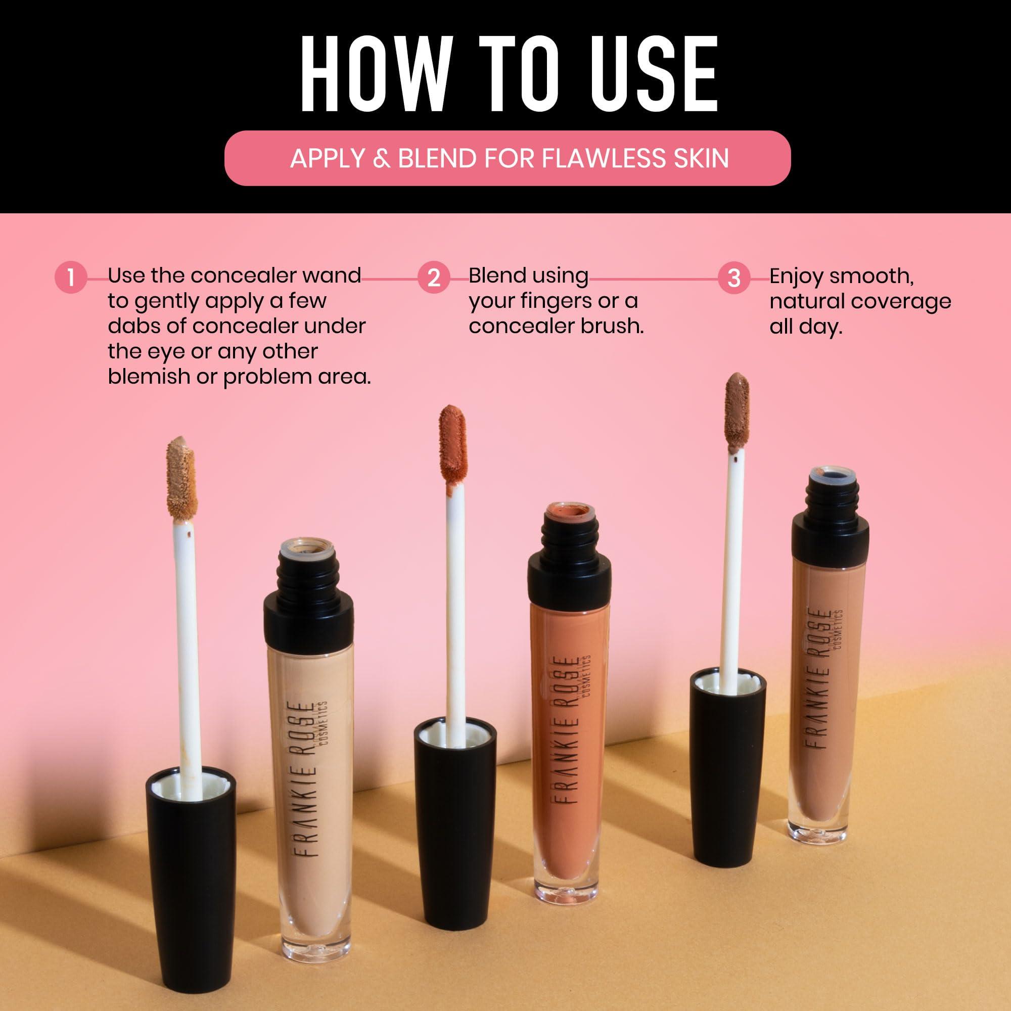 Frankie Rose Cosmetics Frankie Rose Cosmetics Our Lil' Secret Concealer Sweat-Proof & Matte Under Eye Concealer, Long Lasting Full Coverage For Fine Lines, Dark Circles & Hide Imperfections - Chai