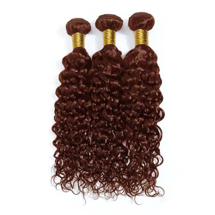 MAMART Color 4 Brown Water Curly Bundles Human Hair Dark Brown Bundles Light Brown Water Wave Human Hair Bundles Brazilian Human Hair Wet and Wavy Silky Soft for Black Women 16 18 20 Inch