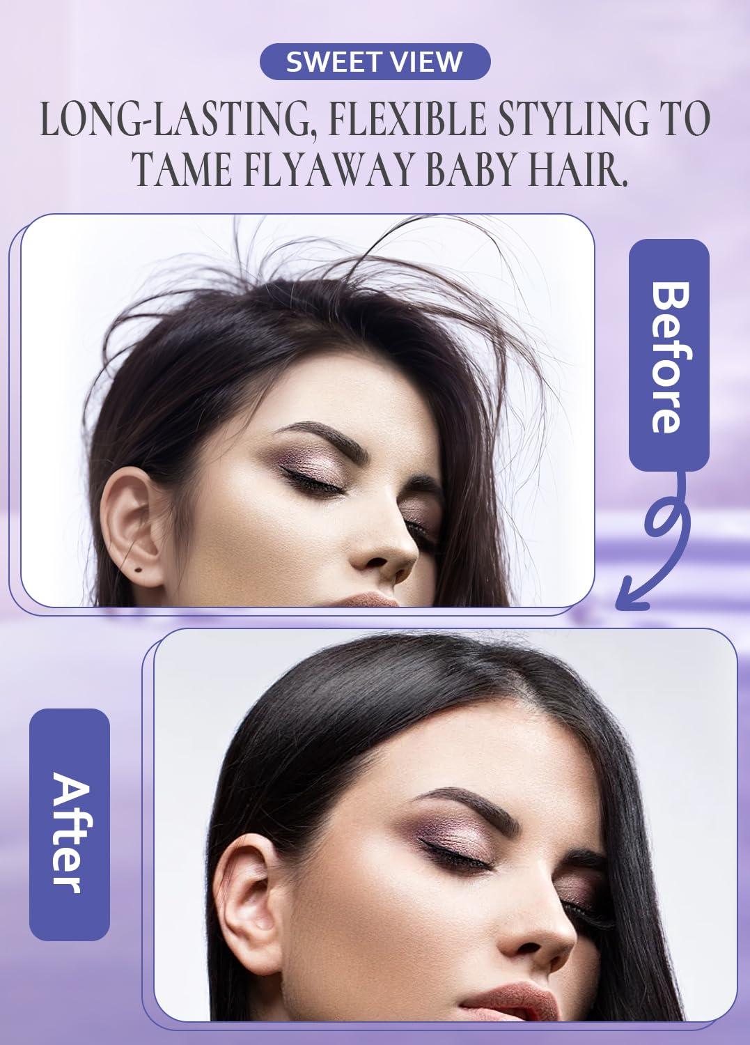 SWEET VIEW SWEET VIEW 2PCS Hair Wax Stick, Flexible Hold Fly Away Hair Tamer, Slick Back Hair Gel/Cream for Sleek Ponytail, Smooth Flyaways & Frizz, Hair Styling Accessorie Pomade Balm for Toddler, Kid