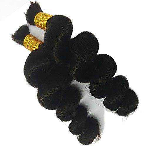 Hannah Hair Loose Wave Bulk Human Hair For Braiding Hair No Weft Micro mini Braiding Bulk Hair 3 Bundles 300g Brazilian (18inch 18inch 18inch Natural Black #1B)