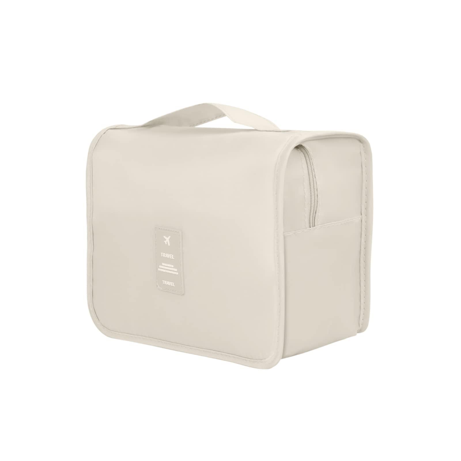 SRVR SRVR Hanging Travel Toiletry Bag, Toiletry Bag for Women Toiletry Bags with Hanging Hook (Beige)