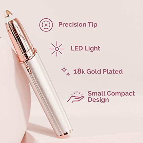 Finishing Touch Finishing Touch Flawless Brows Eyebrow Hair Remover Electric Razor for Women with LED Light for Instant and Painless Hair Removal (White)