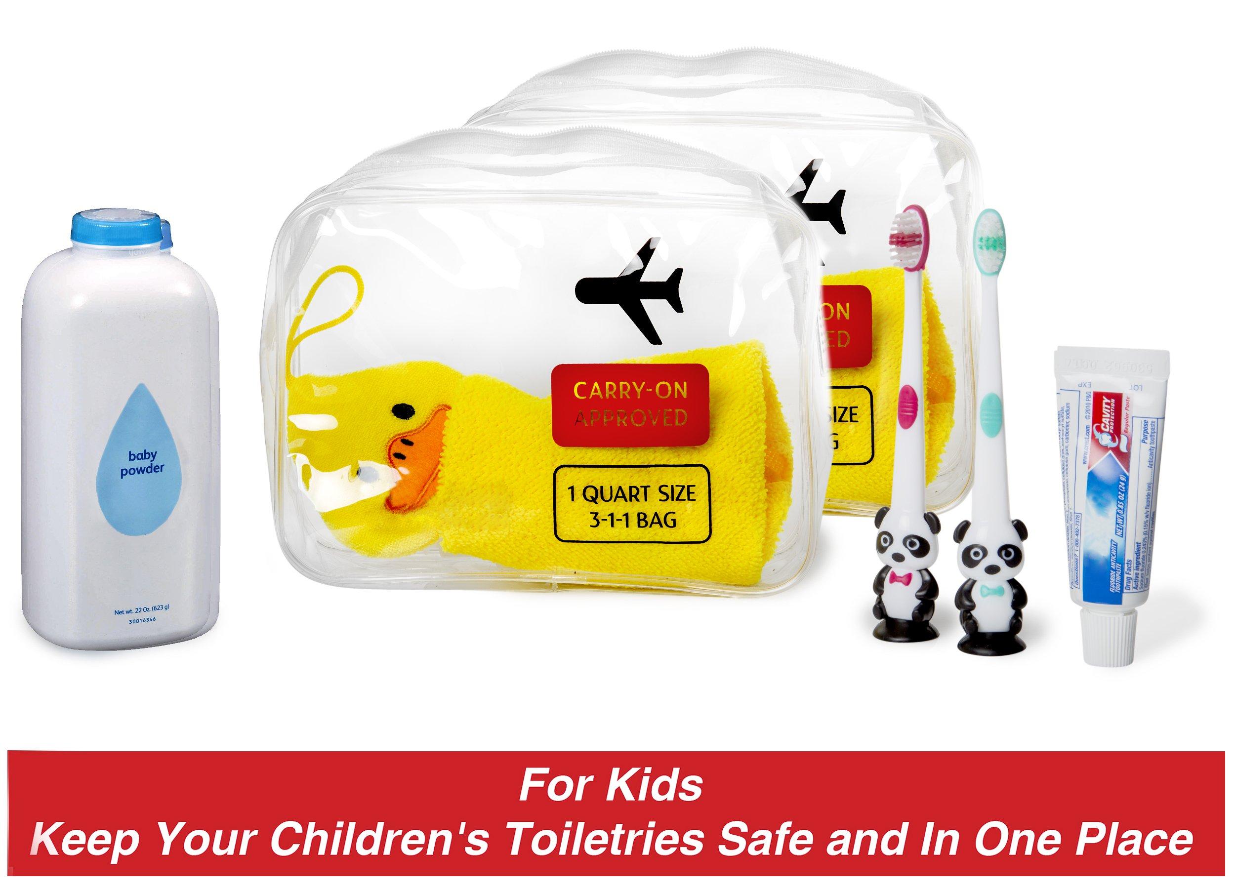 Cableinthebay Cableinthebay TSA Approved Clear Travel Toiletry Bag-Quart Sized with Zipper-Airport Airline Compliant Bag/Bottles-Men\'s/Women\'s 3-1-1 Kit+Travel (3 PACK)