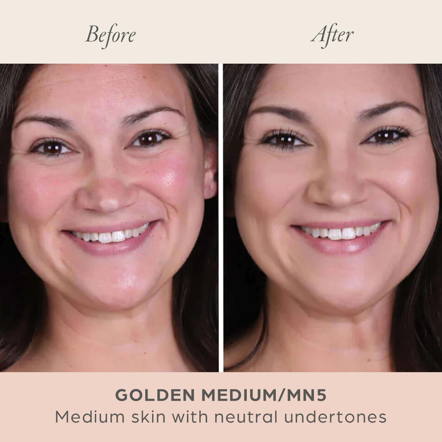 purcosmetics PUR Beauty 4-in-1 Pressed Mineral Makeup Powder Foundation with SPF 15 - Concealer & Finishing Compact Pressed Powder for Face - Buildable Medium to Full Coverage Foundation Powder (Golden Medium)