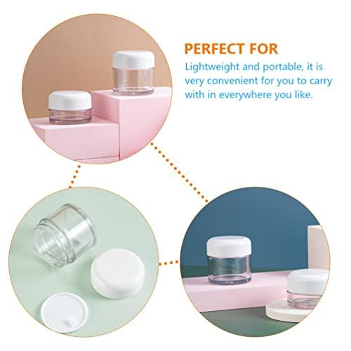 COHEALI COHEALI 2pcs Box Moisturizer Container Plastic Jars Round Body Scrub Jar Makeup Container Case Face Cream Pot Makeup Sample Container Clear Cosmetic Jars Vial Pot Cream Box Frosted Travel