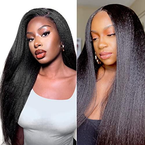 Belaved Yaki Tape in Hair Extensions Human Hair for Black Women Natural Black Lightweight Yaki Straight Human Hair Tape in Extensions Double Sided Seamless Skin Weft 10A Brazilian Remy Hair 20Inch