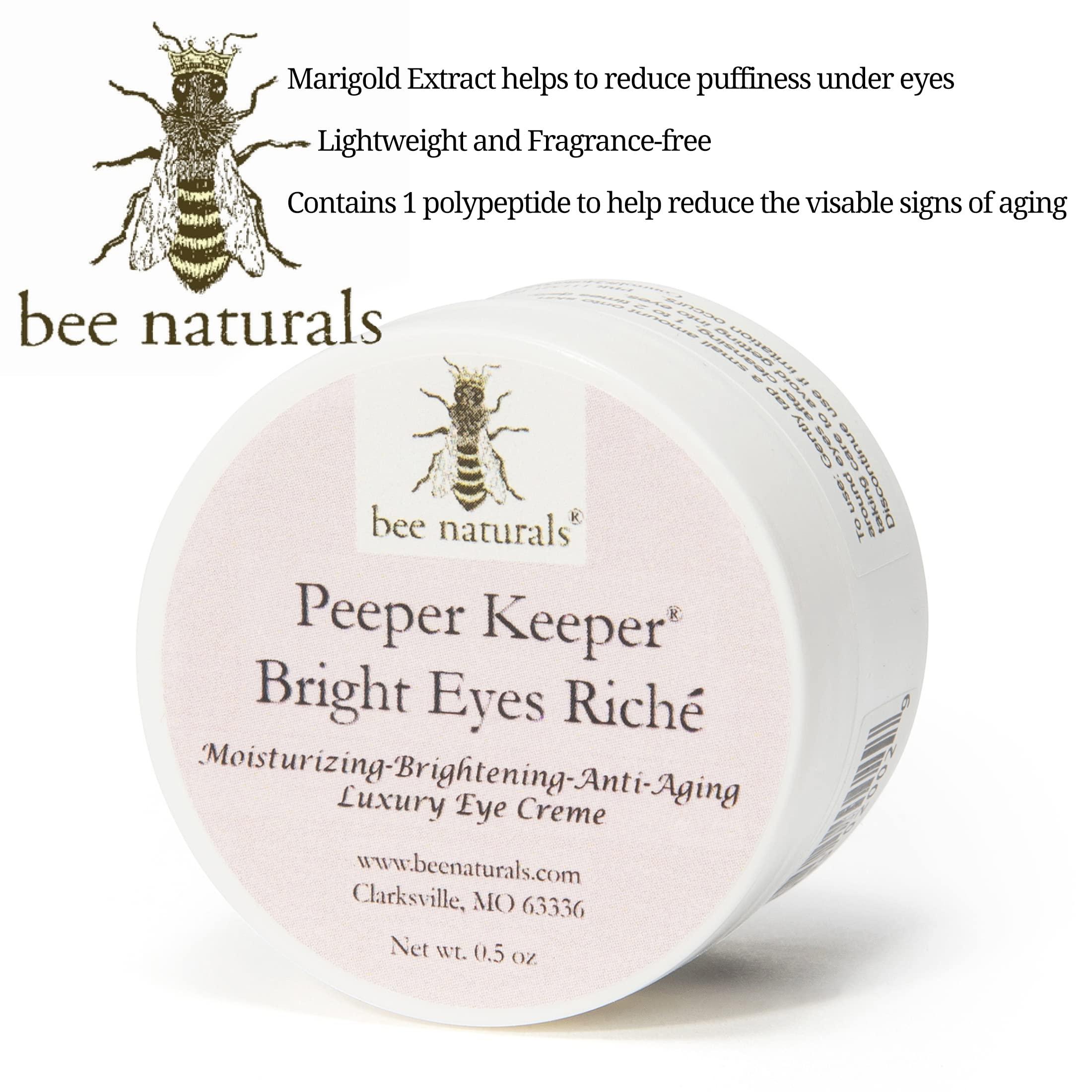 Bee Naturals Bee Naturals Peeper Keeper Bright Eyes Riche Eye Crme - Hydrates & Reduces Fine Lines with Wheat Germ, Sesame Oil, Calendula Anti- Aging Peptide