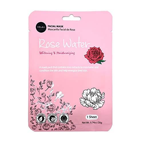 Celavi Cosmetics Celavi Facial Mask Set Korean Essence Sheet Masks (12-pcs, Rose Water)