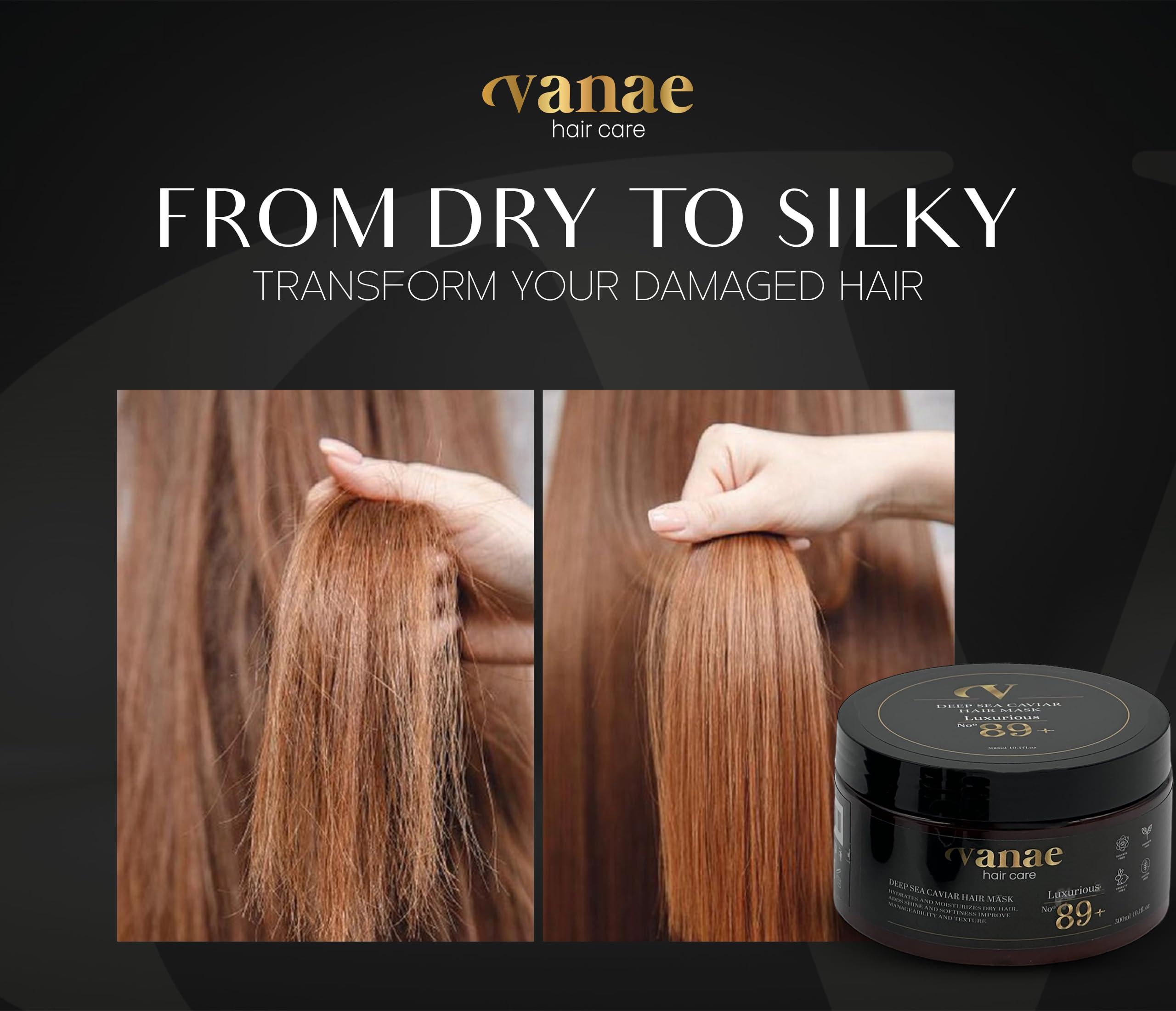 Vanae Hair Care Vanae Caviar Hair Mask Luxurious 89+ - Deep Conditioning Treatment for Damaged Hair - Anti-Frizz Caviar Extract - Luxury Hair Care - 300ml