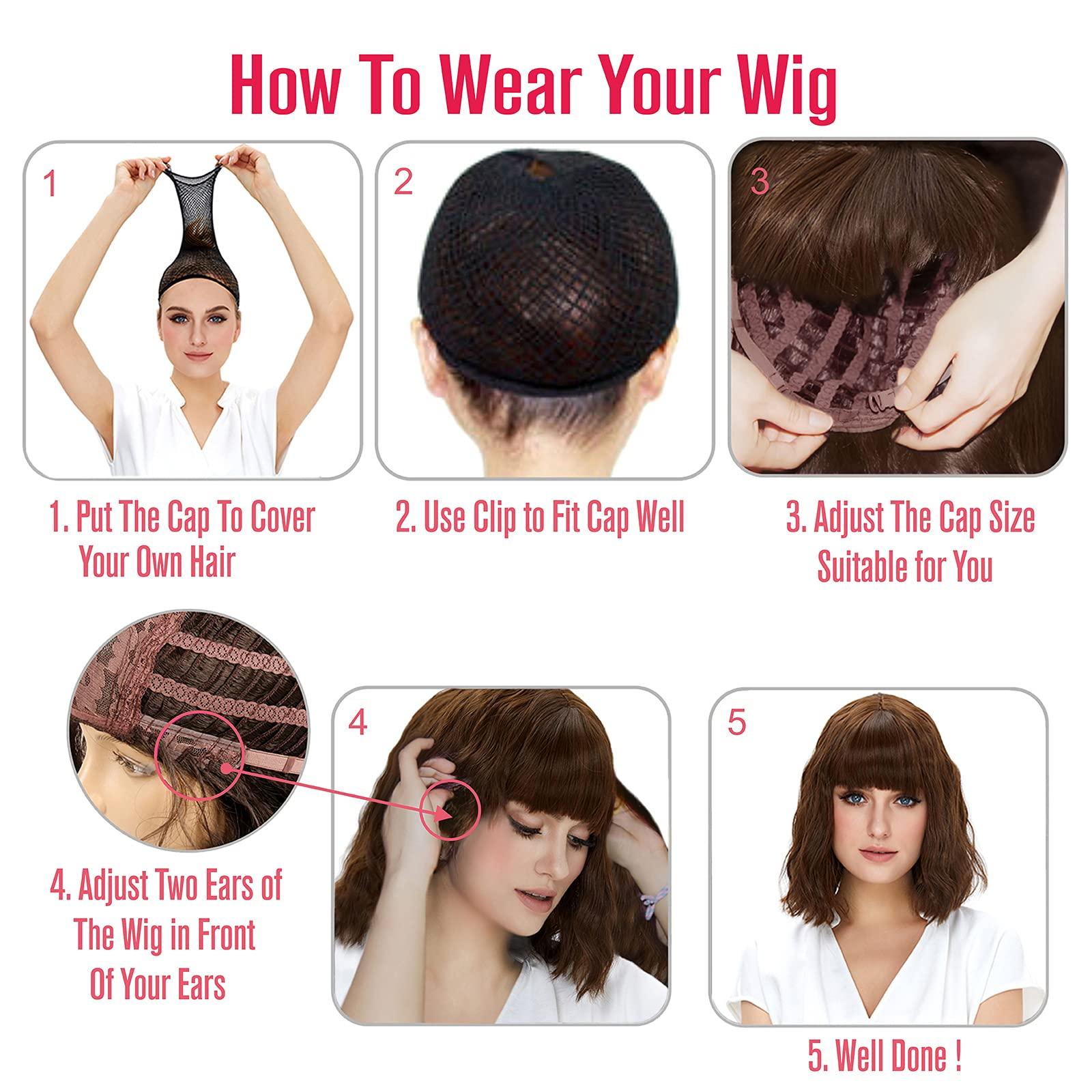 R REEWES FASHION HAIR REEWES Mens Dark Brown Wig Short Men Wig Curly Men's Wig with Side Swept Bangs Natural Synthetic Full Wig for MaleDaily Party Costume Cosplay Wear