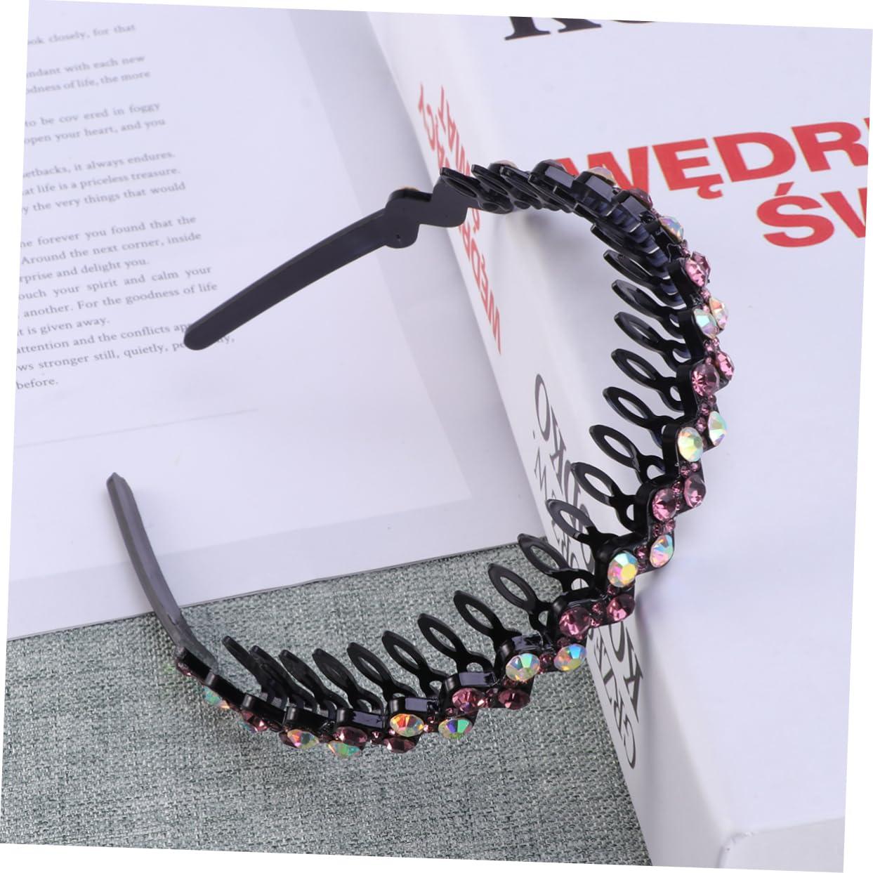 NOLITOY NOLITOY Toothed Hair Crystal Teeth Comb Headband Wave Hair Accessories for Women and Purple + AB Stylish Hair Beauty Tools for Everyday Use