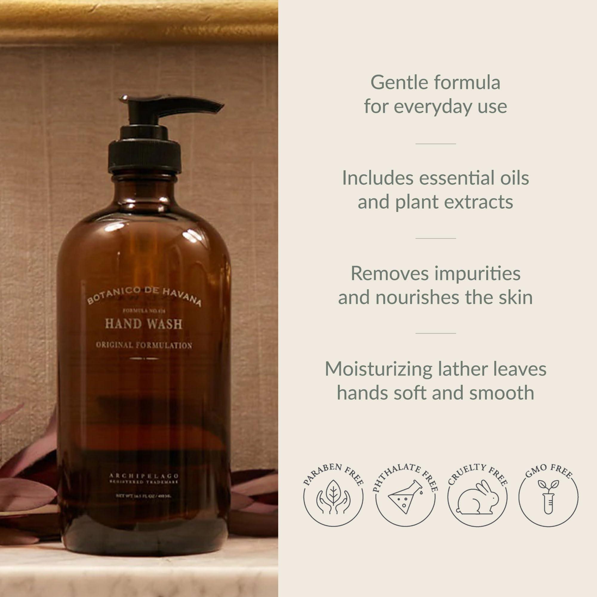 Archipelago Botanicals Archipelago Botanicals Botanico de Havana Liquid Hand Soap, Moisturizing Daily Hand Wash with Soap Pump, Kitchen or Bathroom Hand Soap, 16.5 Fl. Oz.