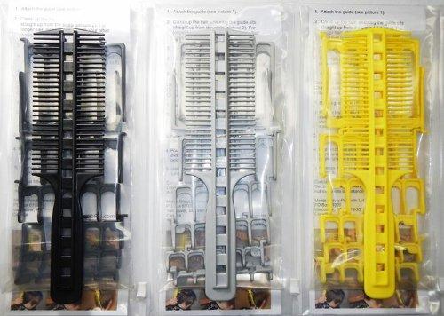 CombPal CombPal Scissor Clipper Over Comb Hair Cutting Tool - DIY Home Hair Cutting Guide Comb Set (Classic Set, Yellow)