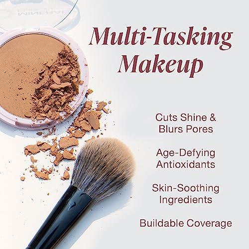 Mineral Fusion Mineral Fusion Pressed Powder Foundation, Deep 3 - Tan/Deep Skin w/Golden Undertones, Age Defying Foundation Makeup with Matte Finish, Talc Free Face Powder, Hypoallergenic, Cruelty-Free, 0.32 Oz