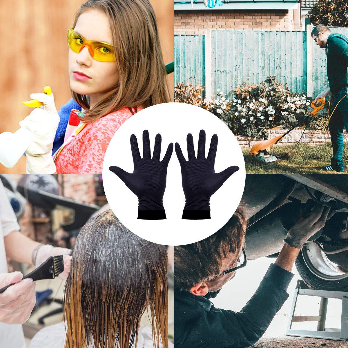 Yebeauty Yebeauty Hair Dye Gloves, Hair Salon Gloves Hair Dyeing Latex Gloves for Hair Colouring Reusable Non-slip Gloves, 4 Pairs, Large (Black)