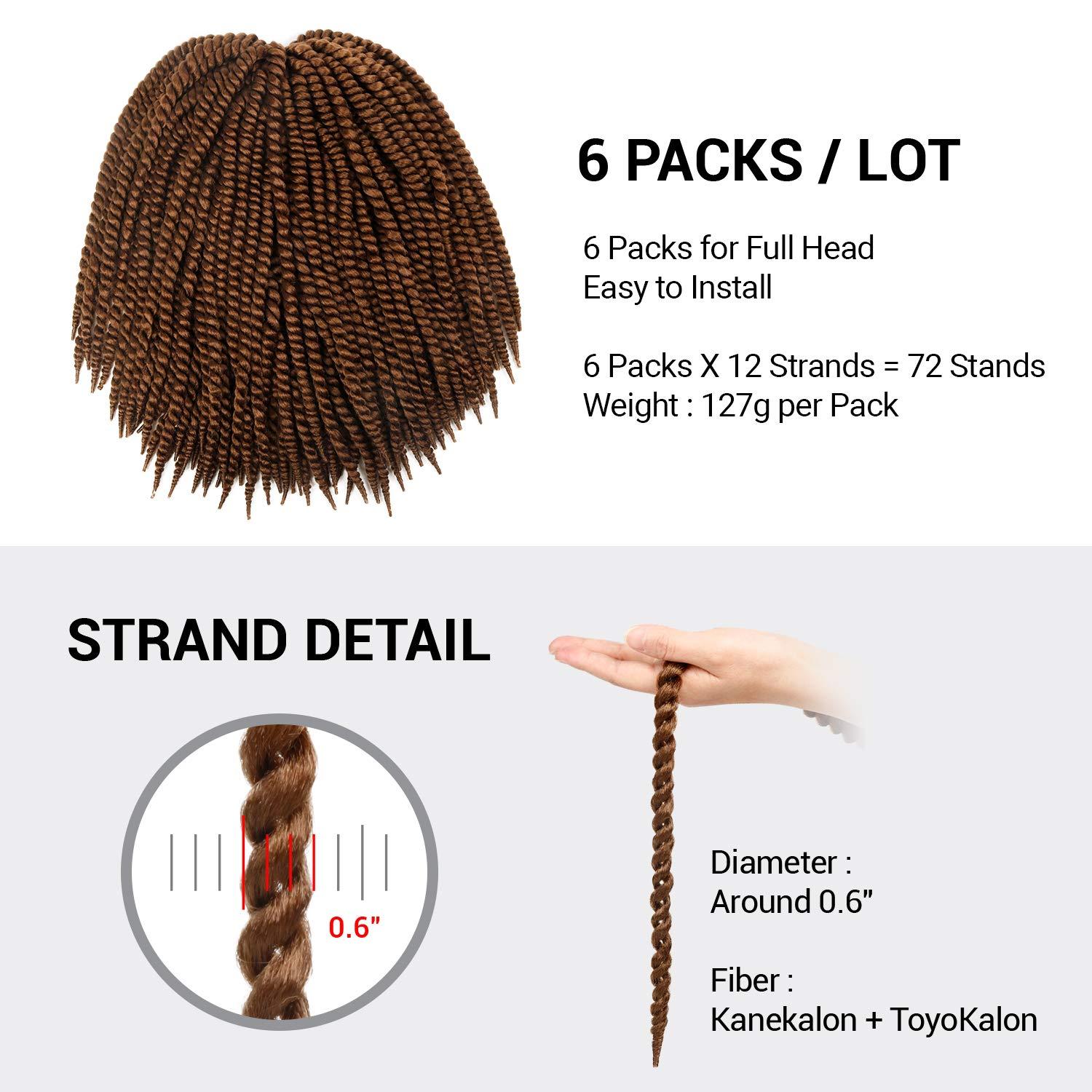 AU-THEN-TIC 24 Inch 2 Packs AU-THEN-TIC Double Jumbo Senegalese Twist Crochet Braid Hair Havana Twist Crochet Hair Havana Mambo Twist Crochet Braids Hair Extensions (24 Inch (Pack of 2), 30)