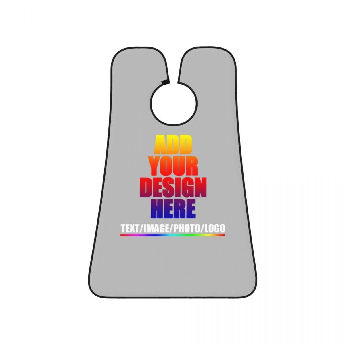 Cbvxjkl Personalized Custom Beard Bib Apron Design Your Photo Text Logo Beard Hair Catcher Non-Stick Beard Shave Capes for Trimming Shaving Grey