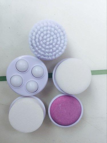 yunli Electric cleansing instrument five-in-one facial massage beauty equipment home wash brush wash instrument (Color: Rose red & White)