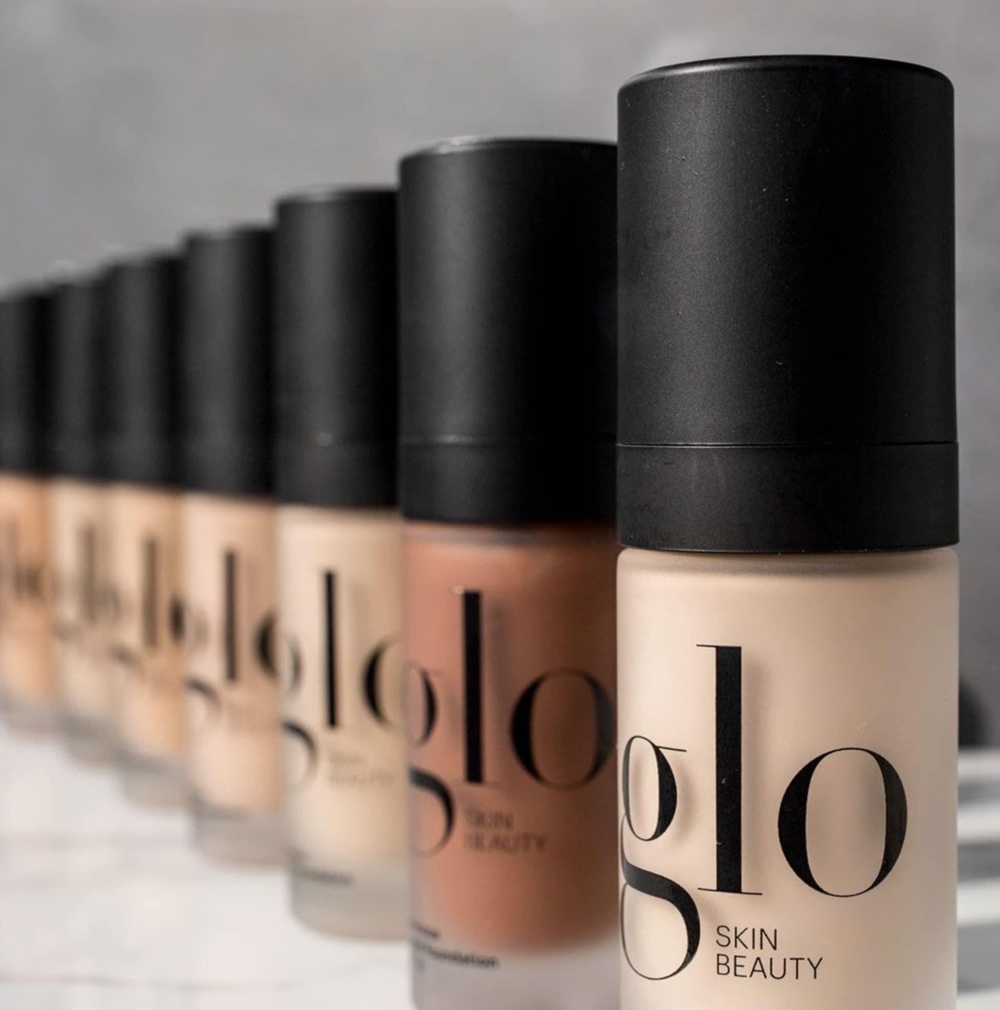 Glo Skin Beauty Glo Skin Beauty Luminous Liquid Mineral Foundation Makeup with SPF 18 (Tahini) - Improves Uneven Skin Tone, Smooths & Corrects Imperfections, Sheer to Medium Coverage, Dewy Finish