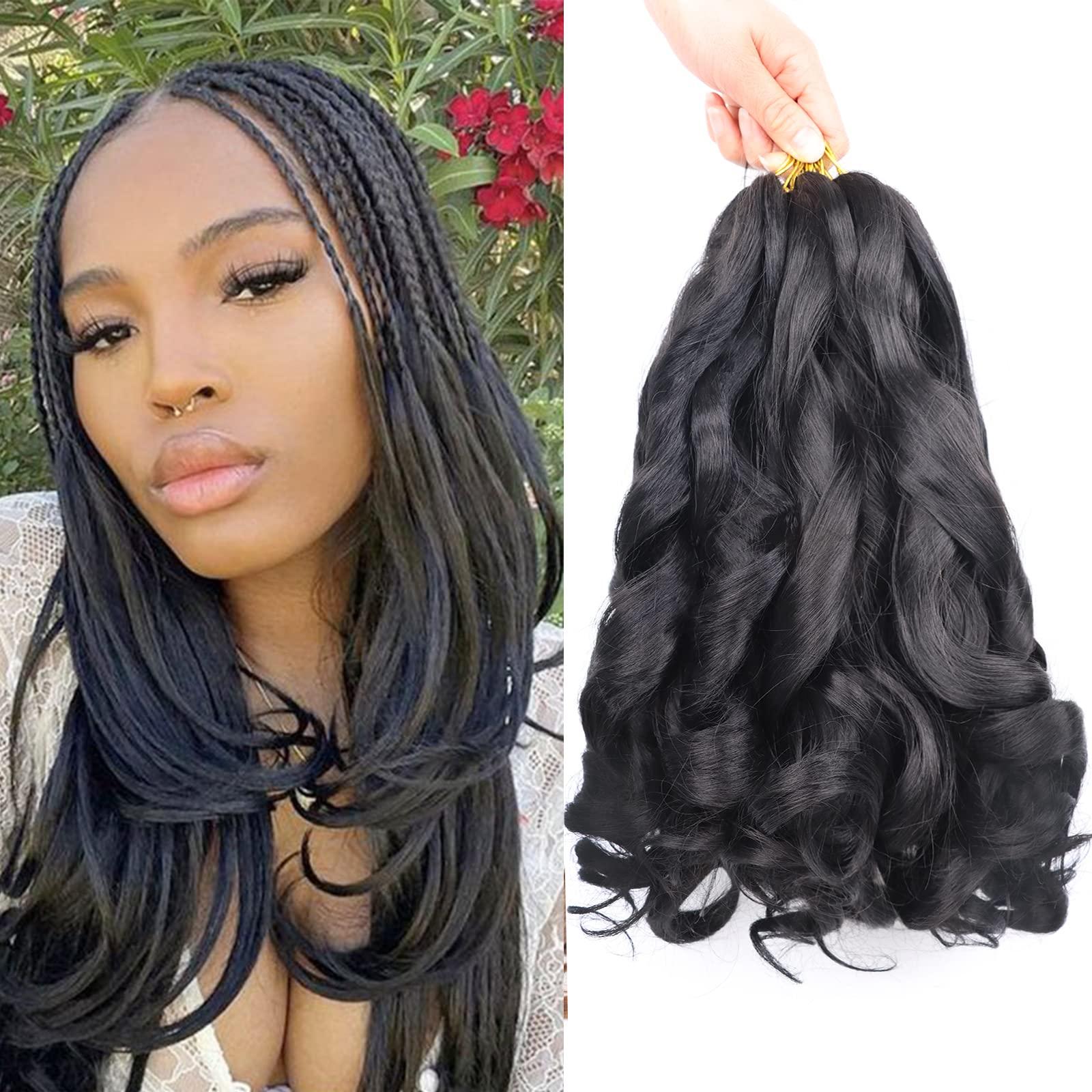Lianzi French Curly Braiding Hair 12 Inch 8 Packs Curly Braiding Hair Pre Stretched French Curls Braiding Hair French Curl Crochet Braids Spiral Curl Braiding Hair Extensions(12 Inch/Pack of 8, 1B)