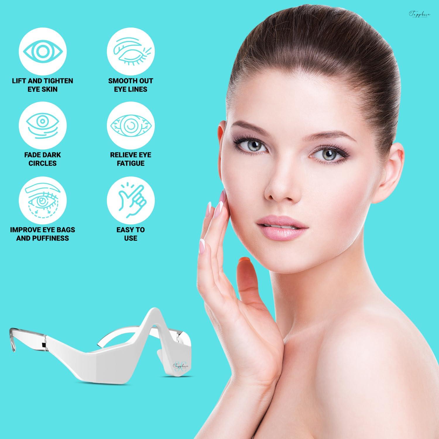 SC Sapphire Gorgeous Skin Collection Skin Care Red Light Therapy Glasses Specifically for Dark Circles and Under Eye Bags - Intense Microcurrent Eye Masks for Dark Circles and Puffiness - Anti Aging Brightening Glasses [1pair]