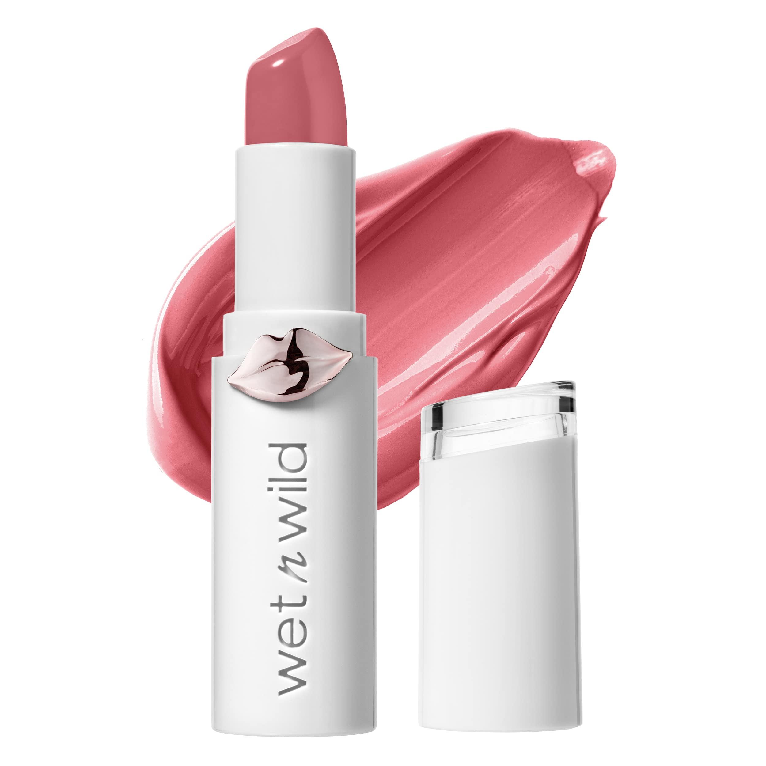wet n wild wet n wild Mega Last High-Shine Lipstick Makeup Peach Peach Please & Bright Pink Pinky Ring Lip Color Bundle