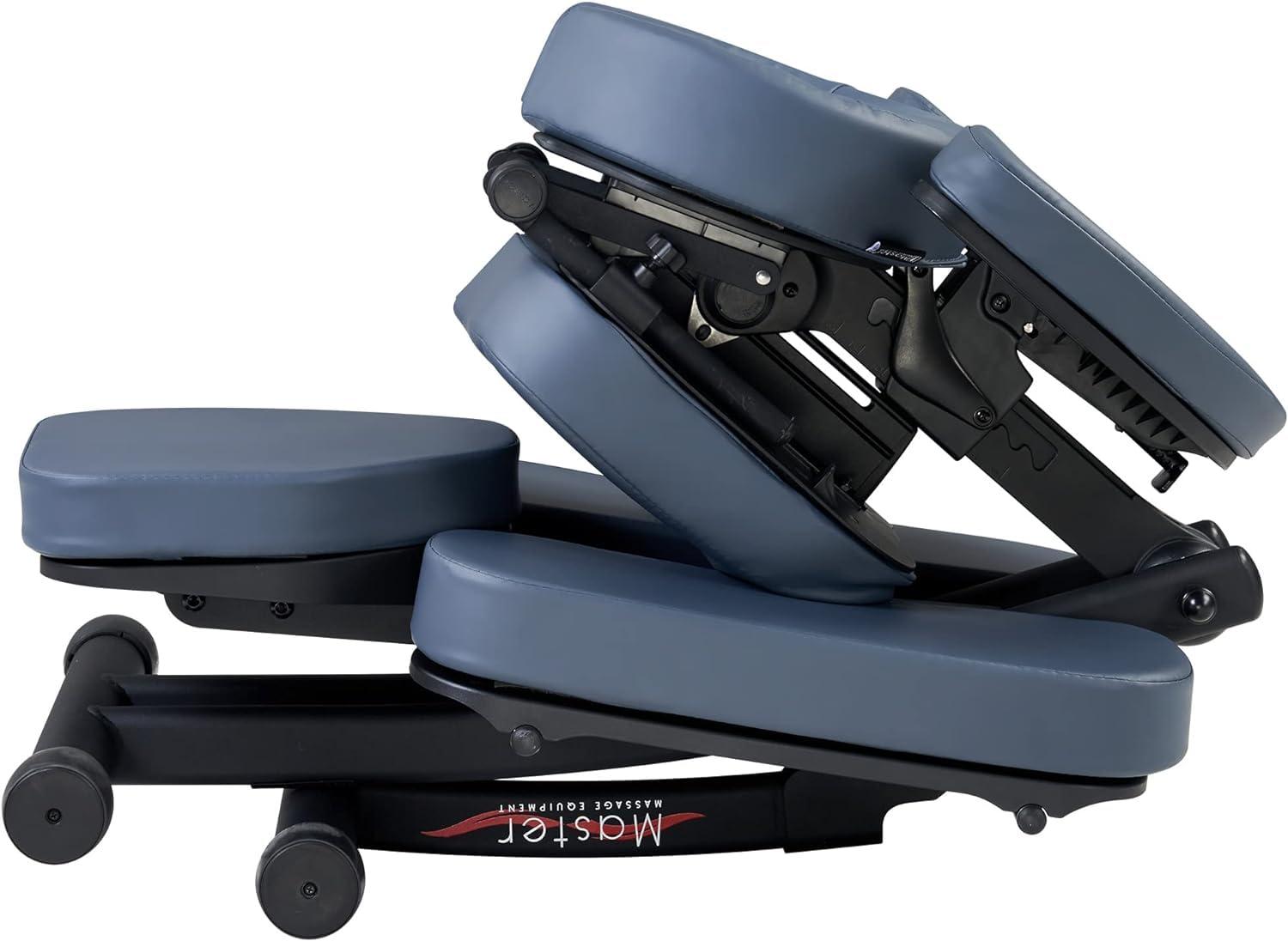 Master Massage Master Massage Rio Portable Massage Chair - Royal Blue, Lightweight 24 lbs, Aluminum Foldable Frame, Fully Adjustable