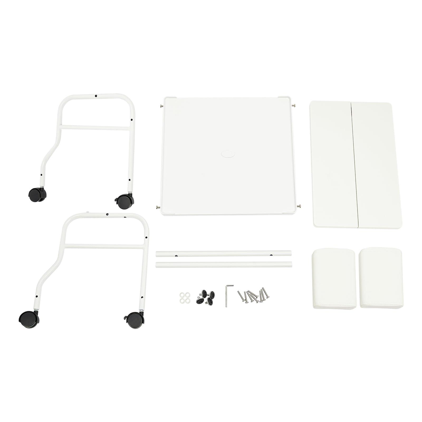 DHBREK DHBREK Pedicure Foot Spa Bath Trolley Cart Portable Esthetician Trolley Cart Beauty Salon Nail Or Foot Bath for Spa Foot Rest Pedicure Massage Manicure Funiture Table 2 Cushion Salon Supplies (White)