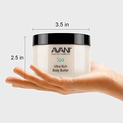 AVANI Dead Sea Cosmetics Avani Ultra Rich Body Butter - Dead Sea Salt, Aloe Vera, Vitamin E, Shea, Jojoba, Sunflower, Olive Essential Oil - Natural Exfoliating & Moisturizing Butter for All Skin Types - Citrus/Vanilla