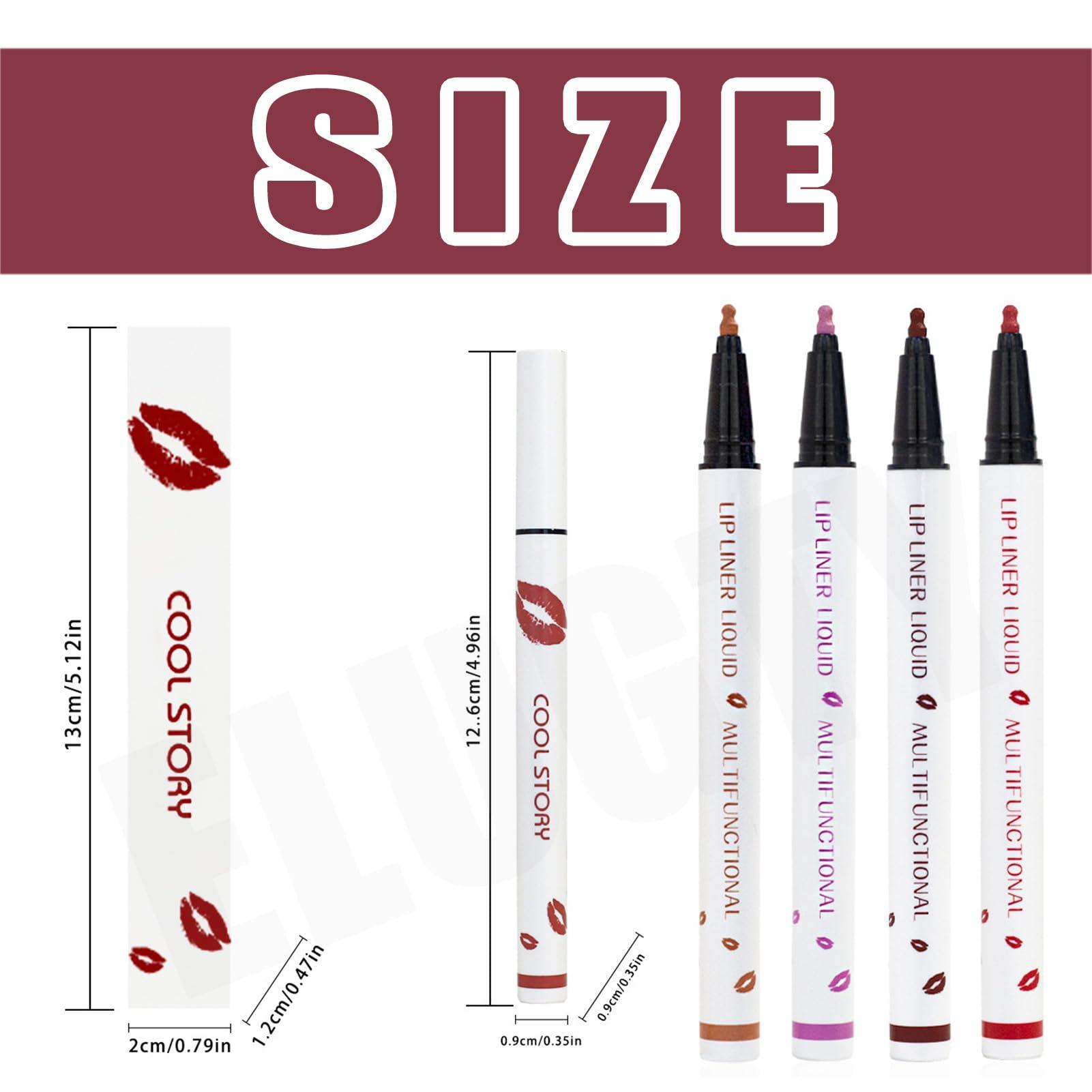 Elugty Elugty Cool Story Lip Liner Stain,New Formula Cool Story Lip Liner,Submarine Liquid Lip Liner,Cool Story Lip Liner Liquid,2-in-1 Waterproof Longwear Liquid Lip Liner,Long Lasting Lip Liner (08, 3pcs)