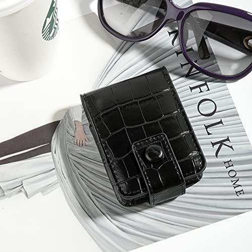 Beautyflier Beautyflier Women’s Soft PU Leather Makeup Lipstick Case, Lipstick Case Holder with Mirror Cute Portable Makeup Travel Cases for Purse Lipstick Holder (Black)