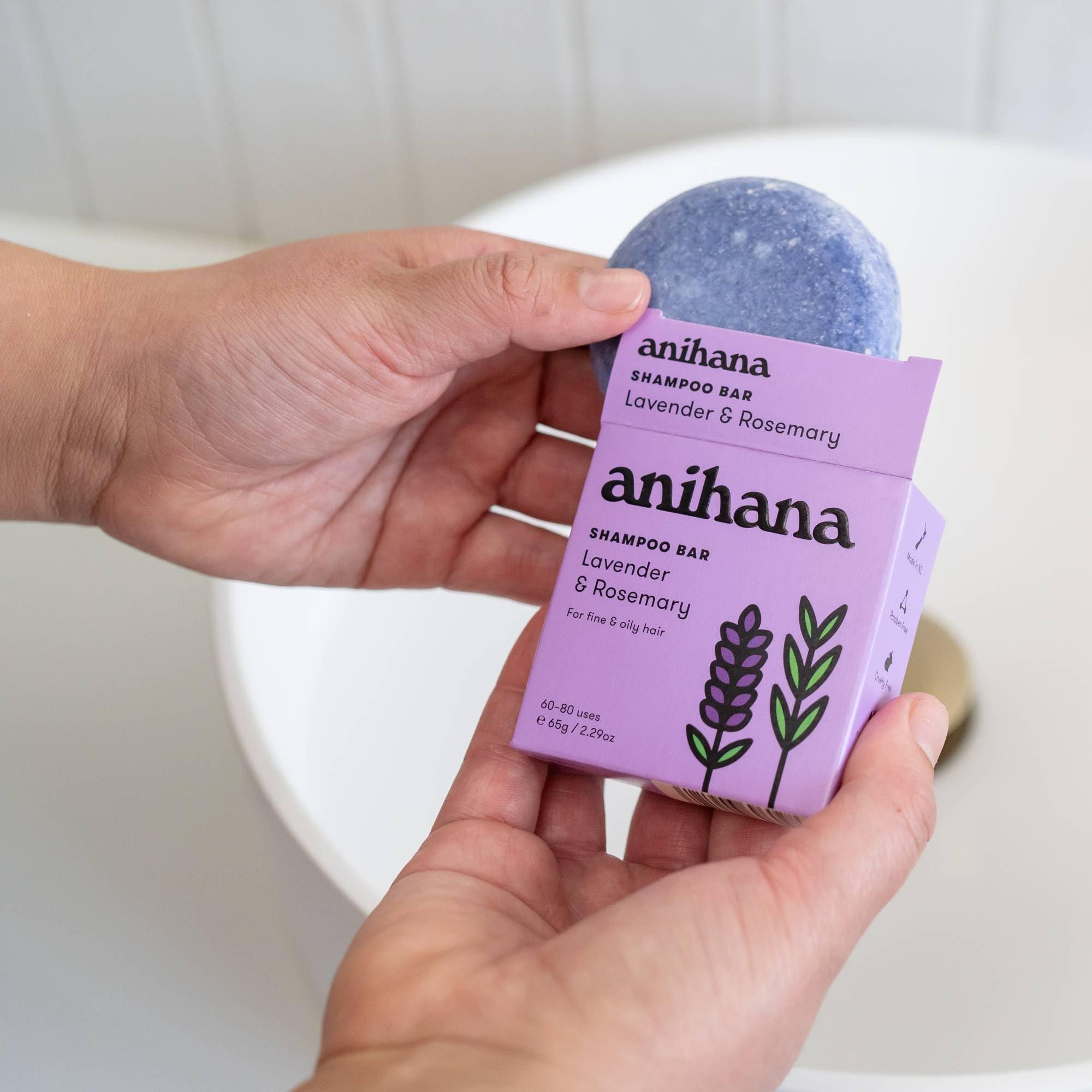 ANIHANA ANIHANA Shampoo Bar for Thin Fine Oily Hair Gives Hair Volume & Body Natural Healthy Look and Shine Paraben Free Lavender and Rosemary 2.29 oz