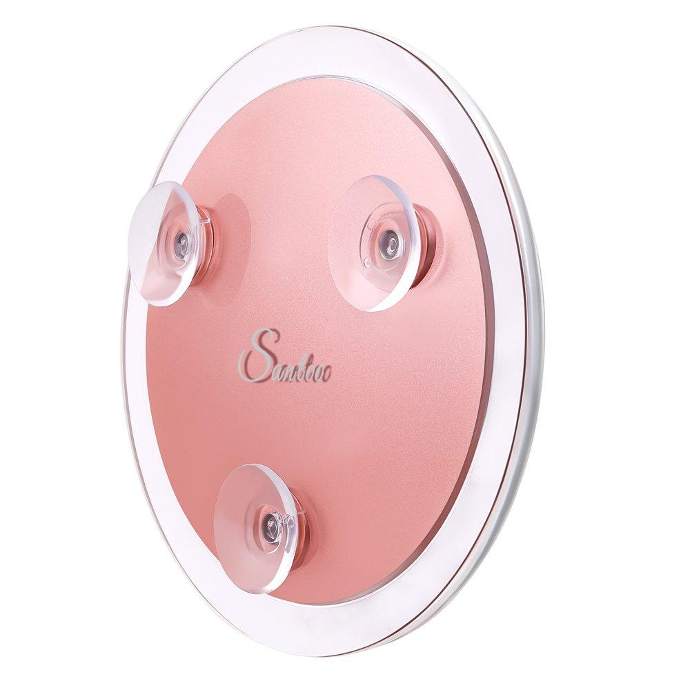 SANTOO SANTOO 15X Magnifying Mirror - with 3 Mounting Suction Cups - Used for Precise Makeup - Eyebrows/Tweezing - Blackhead/Blemish Removal - Bathroom/Travel Makeup Mirror - 6 Inch Round (Rose Gold)