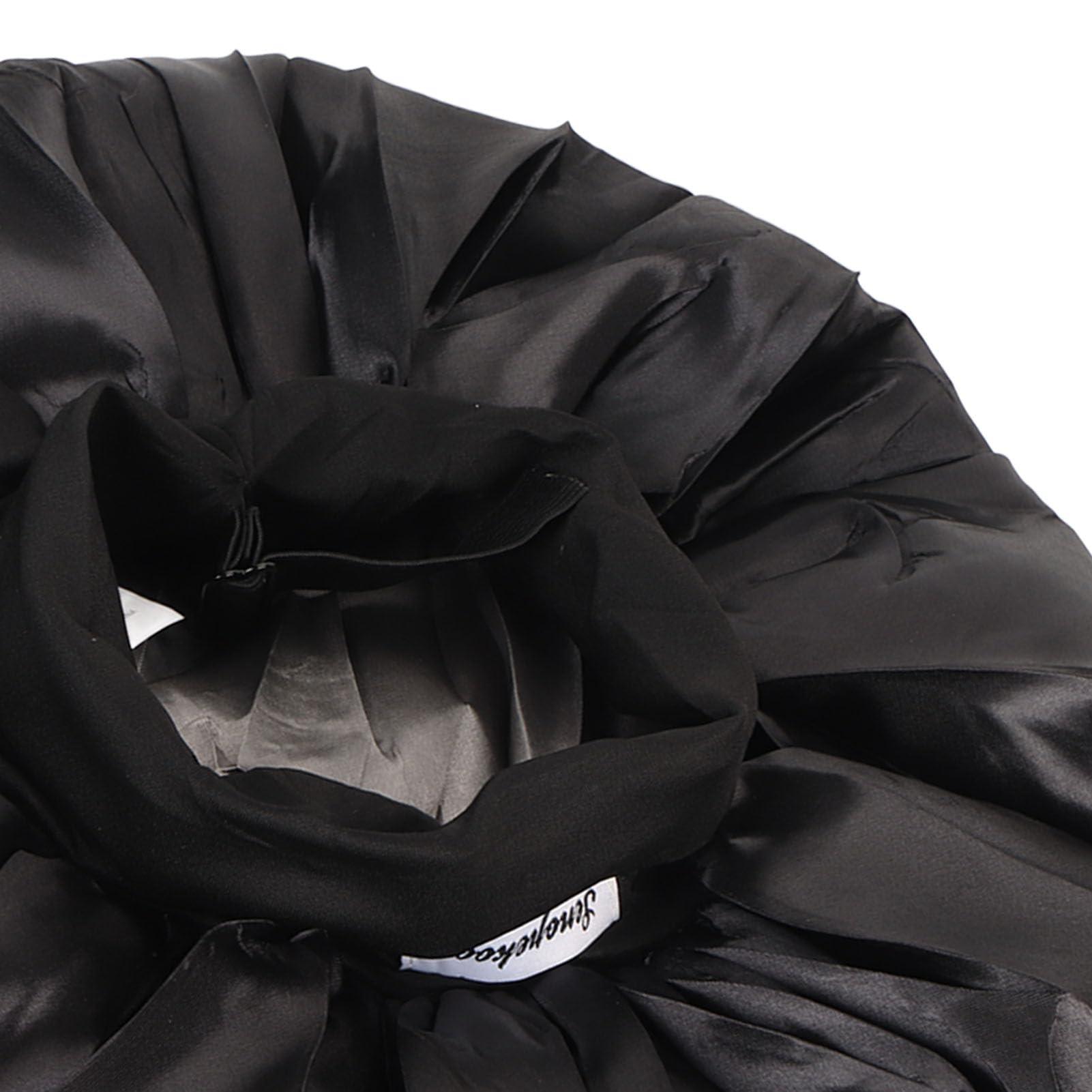 Kuuleyn Kuuleyn Waterproof Bath Caps Shower Caps Black Shower Caps Wide Brim Shower Caps Reusable Bath Hair Cap for Ladies Men and Kids