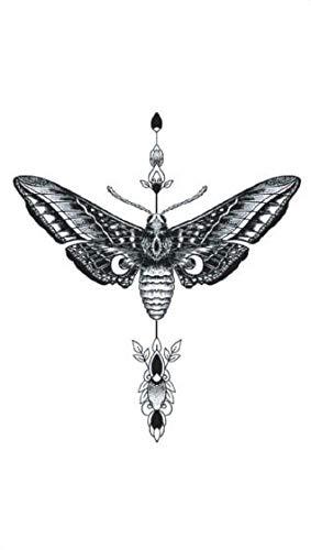 SanerLian SanerLian Butterfly Temporary Tattoo Sticker Moth Insect Fake Tatoo Women Girls Chest Back Arm Body Art 10.5X6cm Set of 12