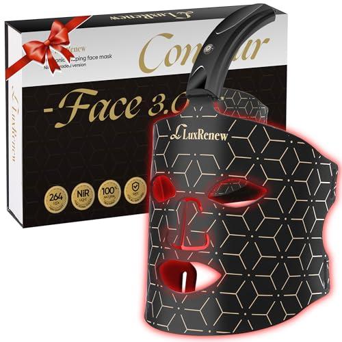 LuxRenew LuxRenew Upgraded Red Light Therapy Mask, Pure Infrared 850 Red Light Face Mask Light Therapy, Cordless, Portable and Rechargeable for Facial Led Mask Skincare at Home and Travel [LMask Pro Max]