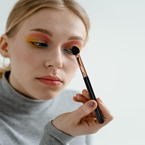 UorPoto Professional Eyeshadow Applicators Sponge tip Reusable UorPoto 10Pcs Women Blendable Round Foam Makeup Eyeshadow Brush Applicator Set Washable