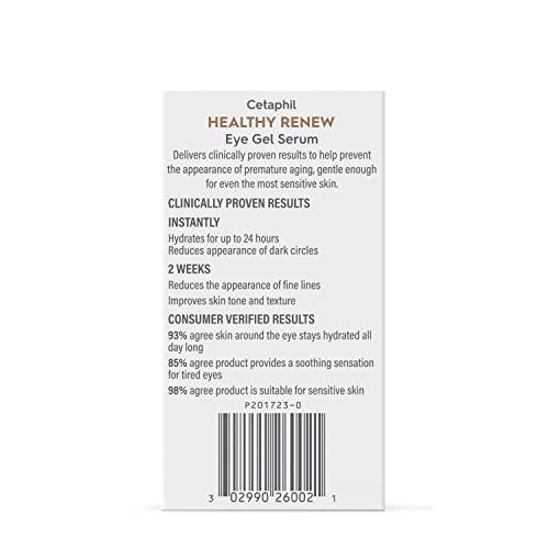 Cetaphil Cetaphil Healthy Renew Hydrating Eye Gel Serum 0.5 Oz, 24Hr Under Eye Cream for Anti Aging, Reduces the Appearance of Dark Circles and Wrinkles, Retinol Alternative Peptide Serum, For Sensitive Skin