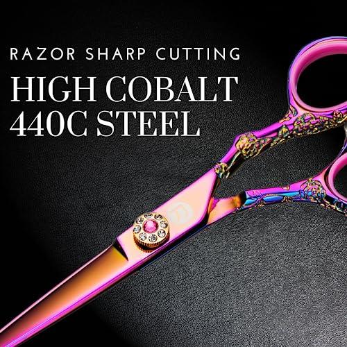 Saki Shears Saki Shears Kohana Professional Pink Hair Cutting Scissors - Sharp Hairdresser Shears With Pink Titanium Finish - Japanese 440C Steel