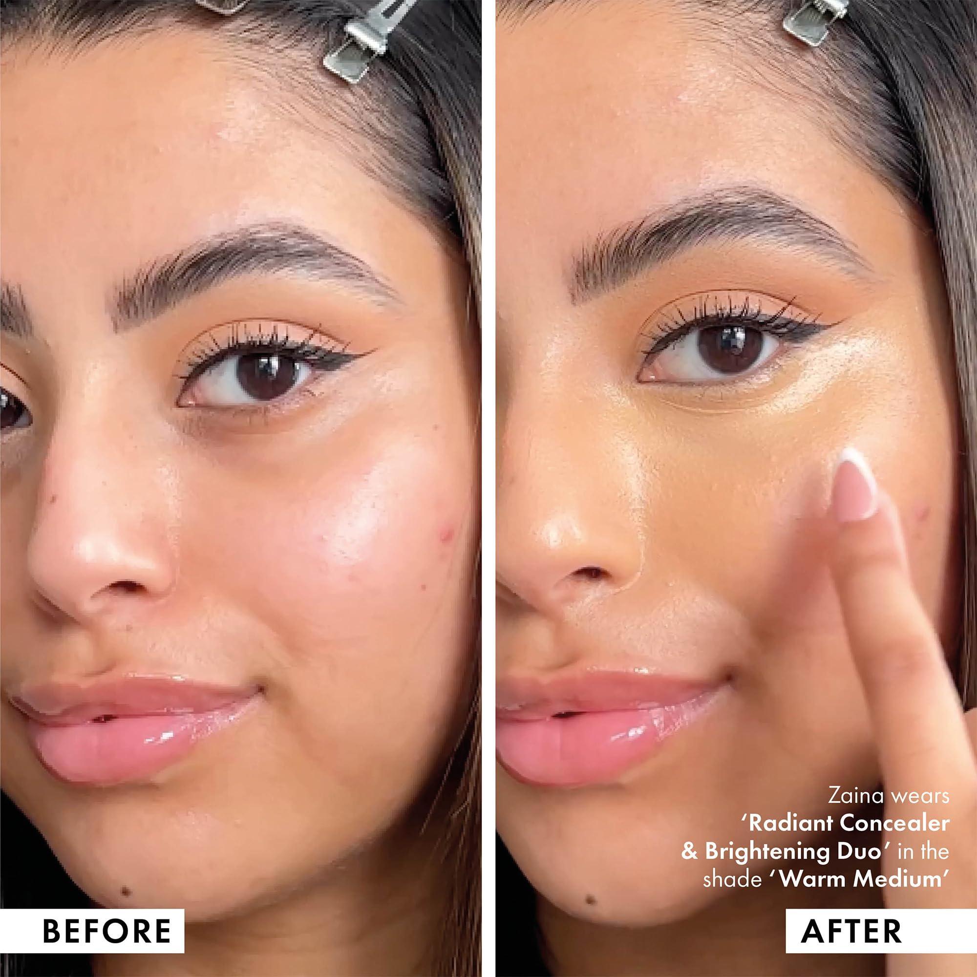 ICONIC LONDON ICONIC LONDON Radiant Concealer & Brightening Duo | Creamy Liquid + Brightening Crayon Dual Ended Concealer, Cruelty Free, Vegan Makeup (Warm Medium) 0.08 oz