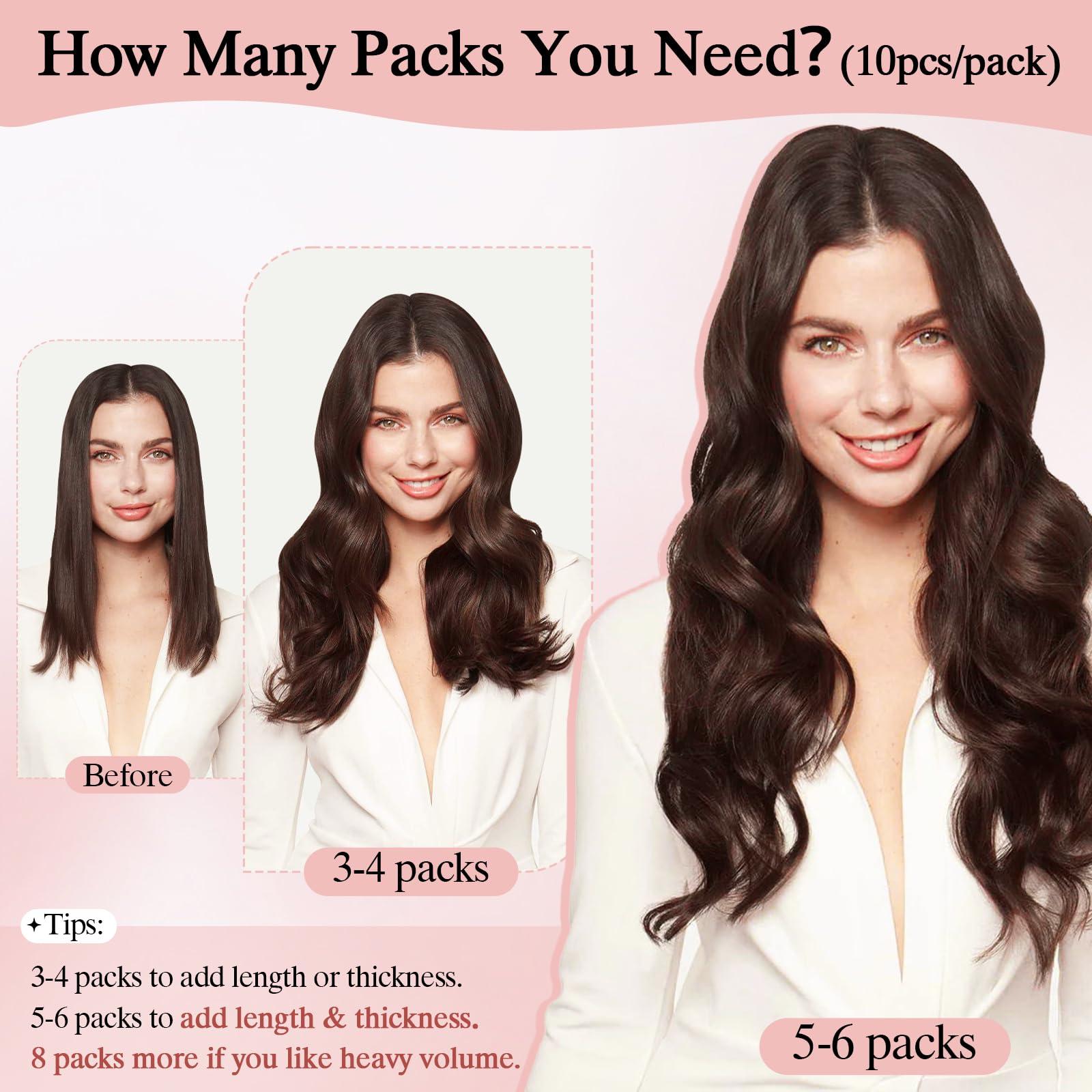 SEGO Pro SEGO Pro 10pcs Injection Tape in Hair Extensions Human Hair Straight Injected Tape in Hair Extensions Seamless Tape in Hair Extensions Insert Hair,12inch Medium Brown mixed Dark Blonde,20g/pack