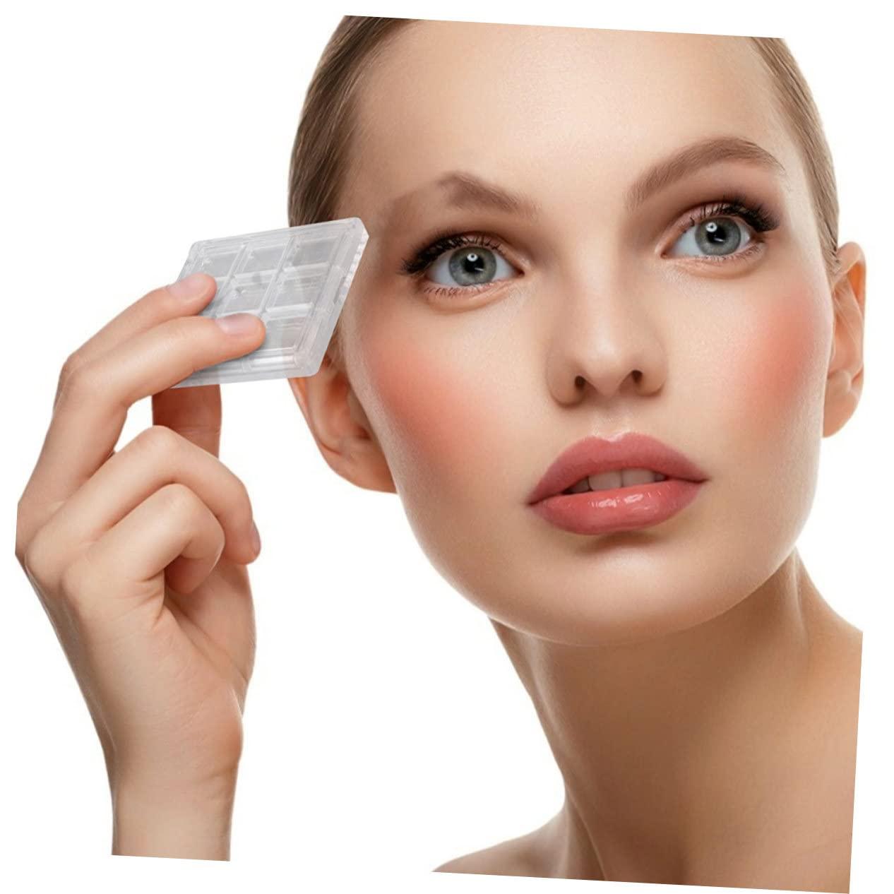 Healeved Healeved 3pcs Boxes Eye Shadow Box Clear Makeup Case Eyeshadow Sub Container Makeup Tray Sheer Lipstick Travel Container Loose Powder Containers Empty Blush White Pp Square Makeup Powder