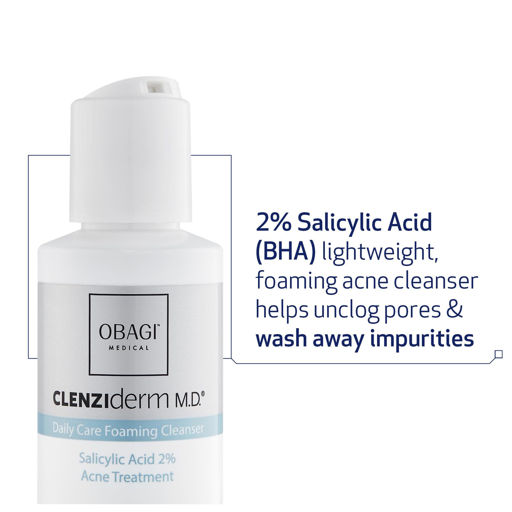 Obagi Medical Obagi CLENZIderm M.D. Daily Care Foaming Acne Cleanser Acne Treatment with 2% Salicylic Acid (BHA) 4 oz