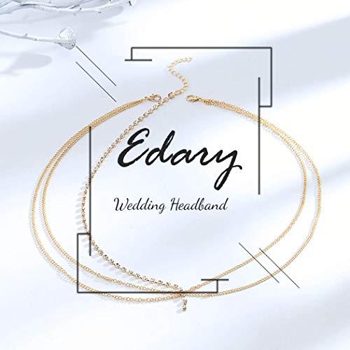 Edary Edary Boho Crystal Head Chain Gold Rhinestone Headband Hair Jewelry Accessory for Women or Girls.