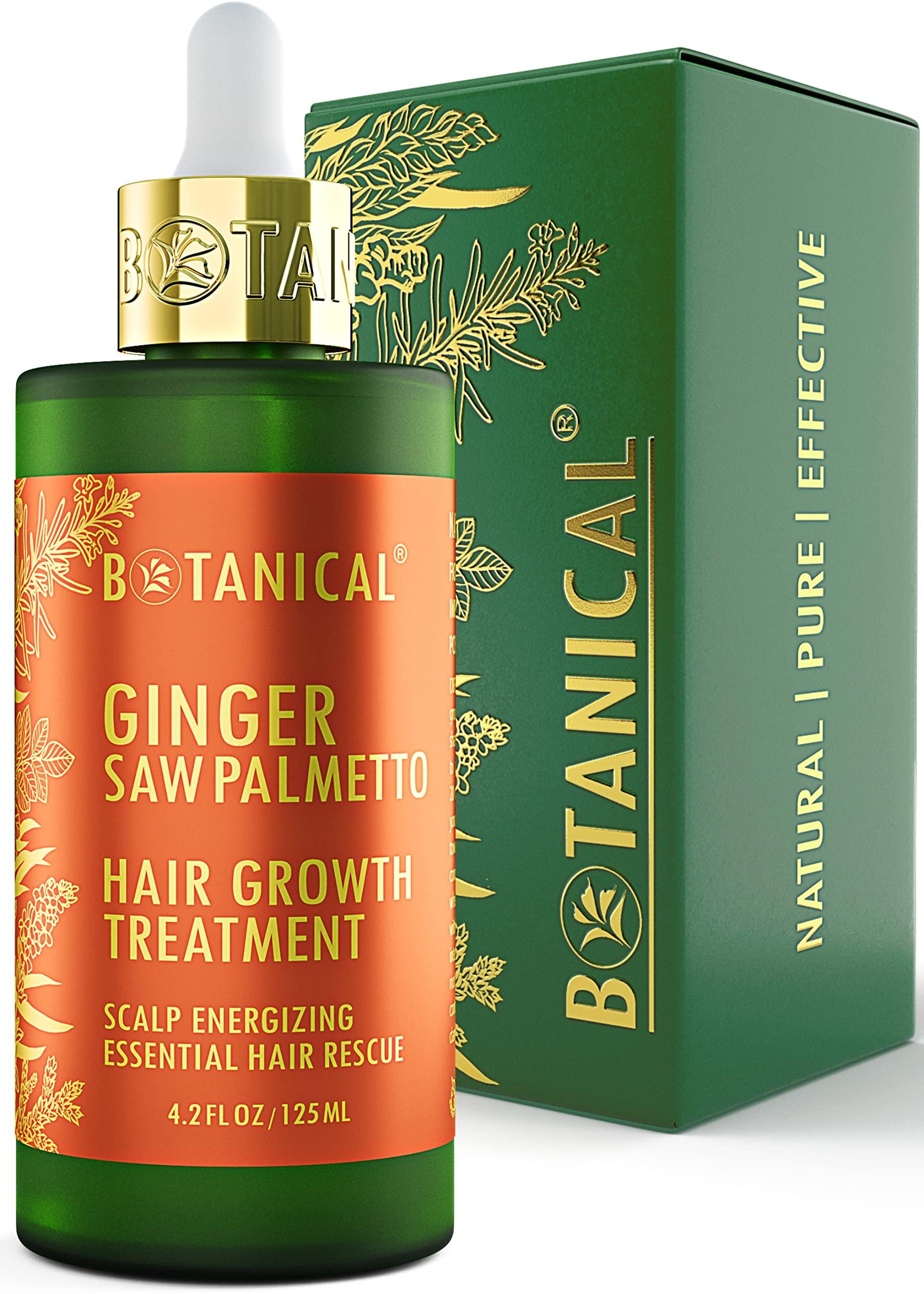 BOTANICAL HAIR GROWTH LAB Botanical Hair Growth Treatment, Thickening Shampoo and Anti-Thinning Conditioner Scalp Energizing Ginger Saw Palmetto Shampoo for Hair Loss, Thickening Products For Women & Men