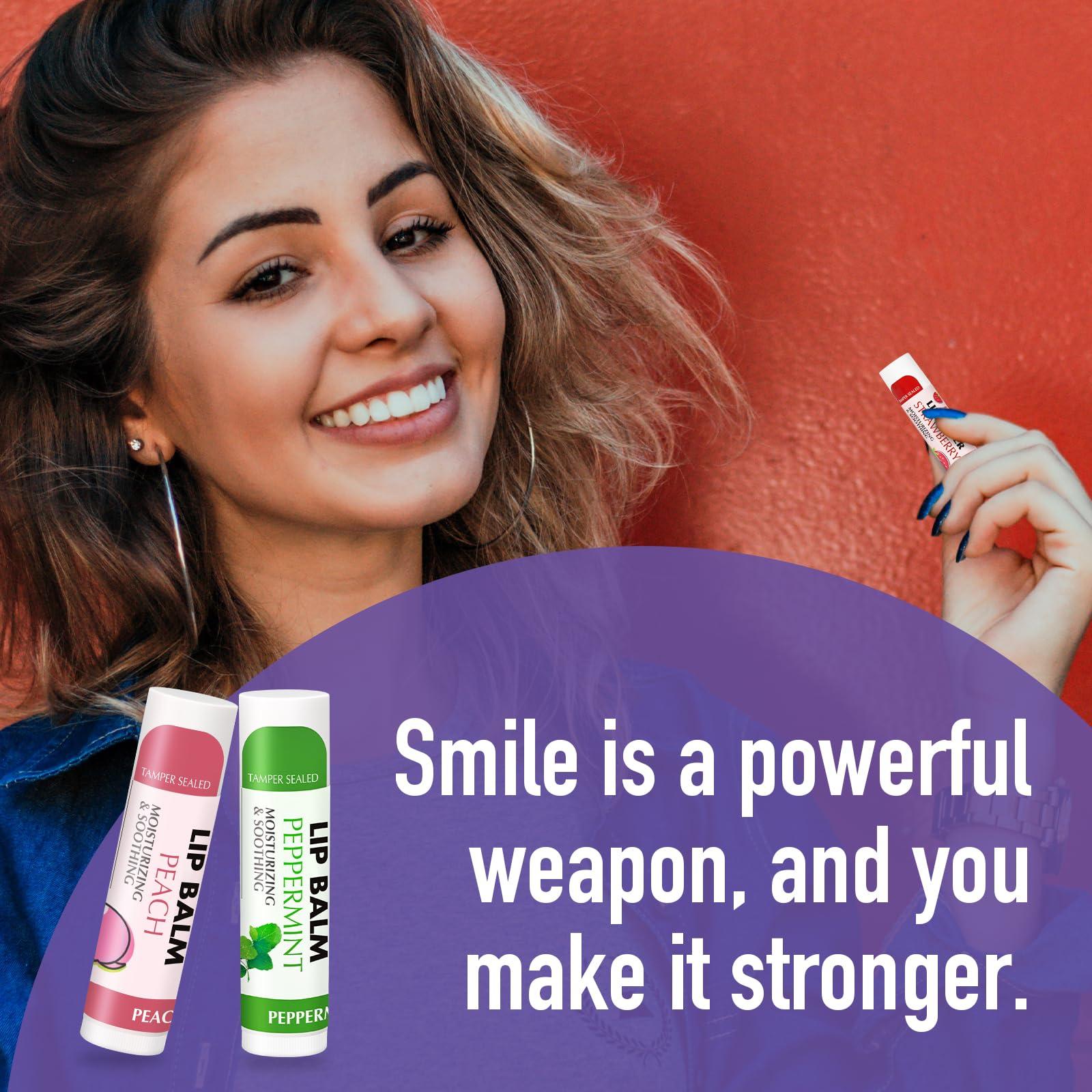 AZEN AZEN 12 Pack Lip Balm, Natural Lip Balm Bulk, Lip Care Product, Moisturizing Lip Balm for dry cracked lips - 12 Flavors