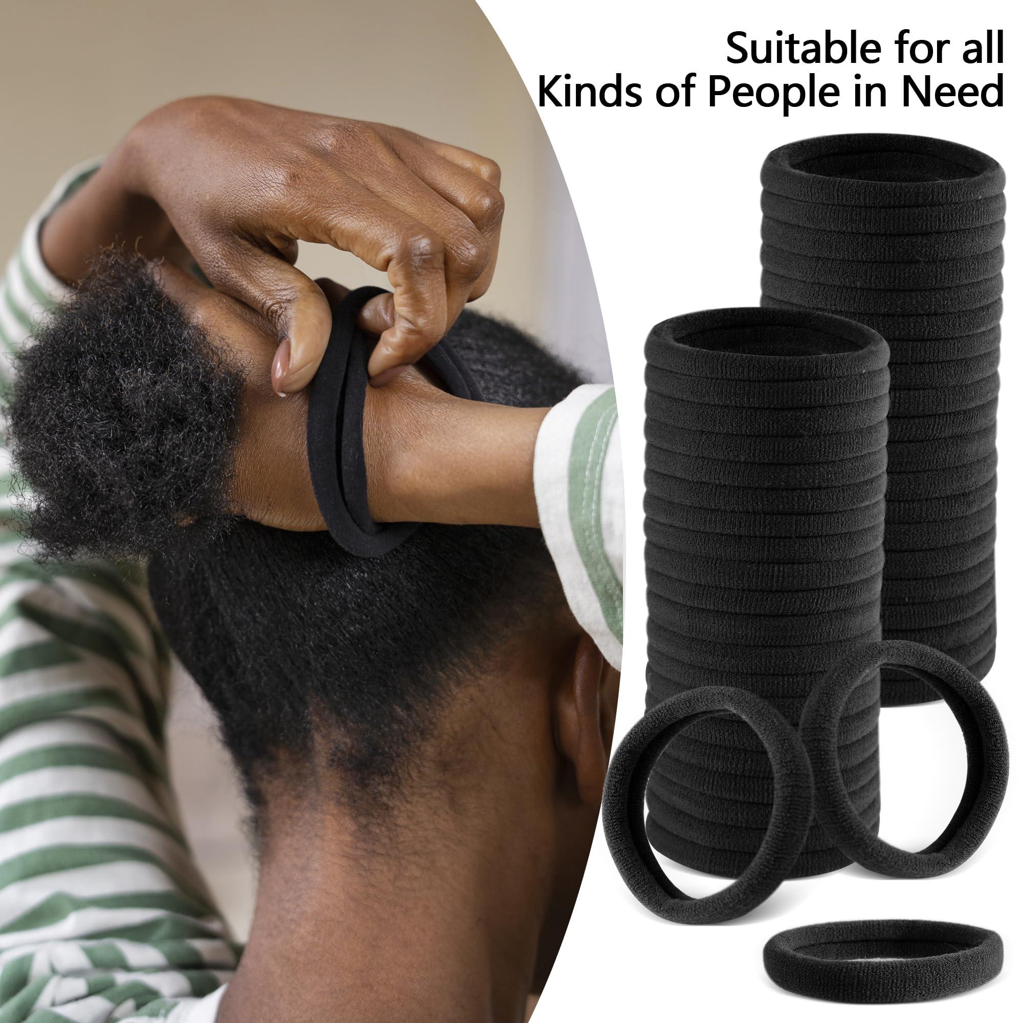 TAOVEN TAOVEN 120 Pcs Natural Hair Ties No Damage for Women, Ponytail Holders for Thick Hair, Seamless Cloth Fabric Soft Hair Bands for Women\'s Hair, Hair Elastics Pony Tails Hair Tie Hair Band (Natural-1)